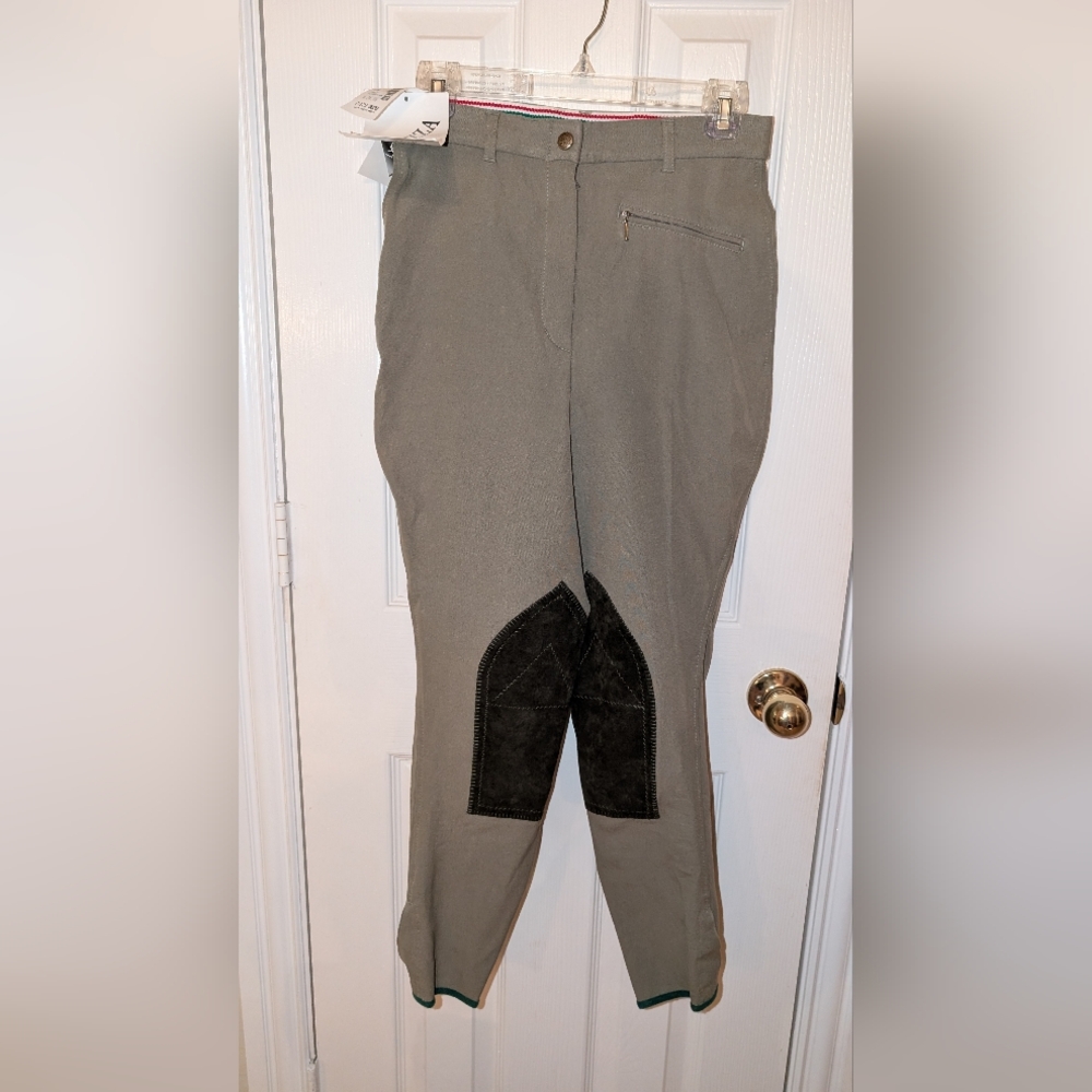 Men's Tan Riding Pants with Black Accents